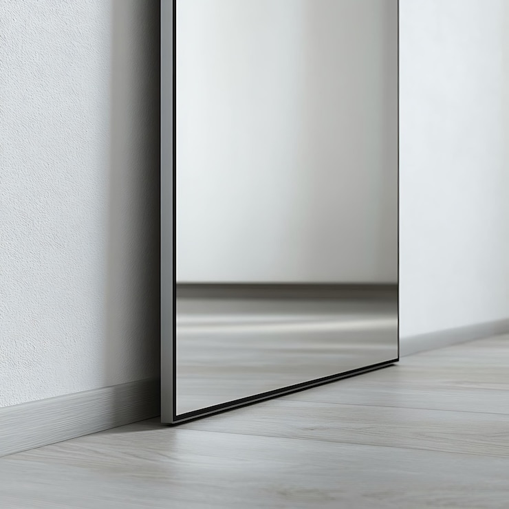 Photo a mirror that is on the floor