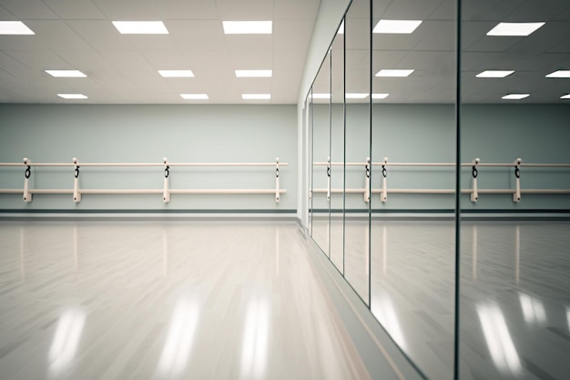 Mirror wall in the gym hall Generative AI