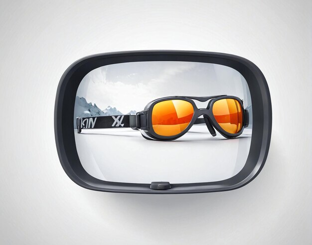 Photo a mirror with a pair of ski goggles on it