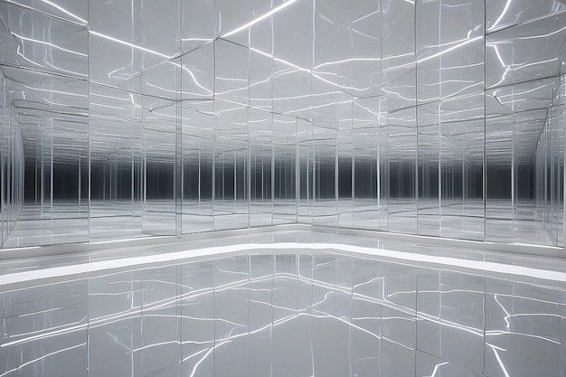 Mirrored Infinity Room Design Art with Changing Reflections