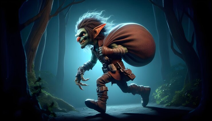 फोटो mischievous goblin thief in 3d animation style