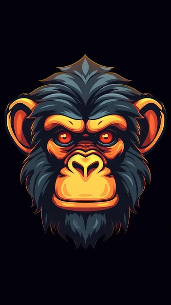 Mischievous Monkey on Dark Background Generative AI