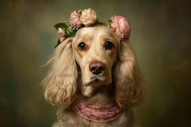 Miss Joy Teneroni cutest cocker spaniel ever illustration generative ai