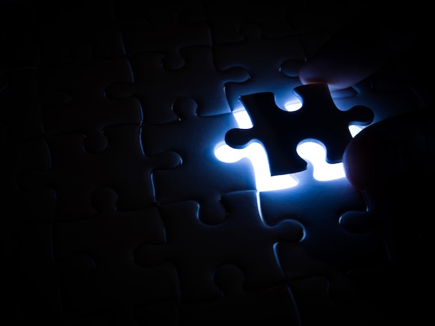 Missing Jigsaw puzzle piece with lighting