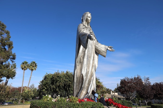 Foto missione santa clara california statua di maria