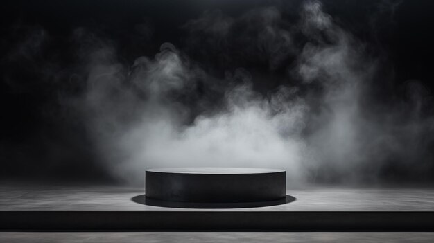 Foto mockup del podio del piedistallo generato dall'ai della nebbia della nebbia