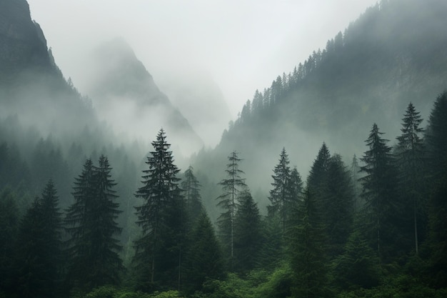 Mist in de bergen.