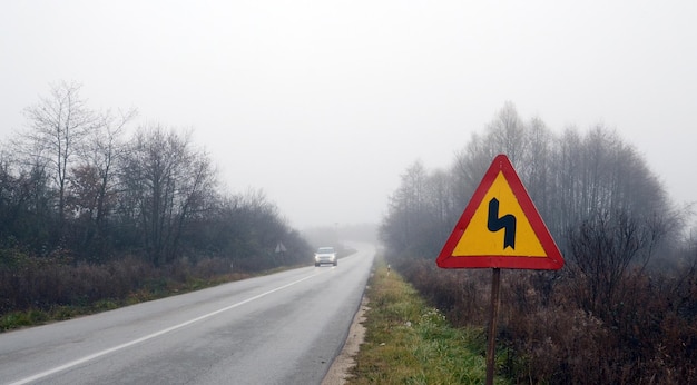 Mist op de weg.