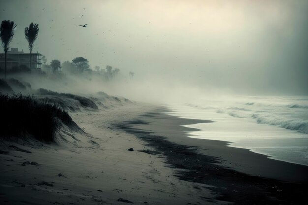 Mist op het strand