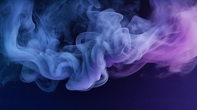 Цвет текстуры тумана дымовая краска в воде абстрактный фиолетовый фон Генеративный AI