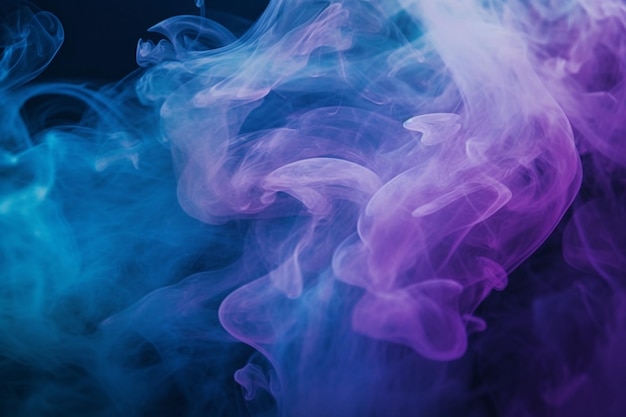 Photo mist texture color smoke paint water mix mysterious storm sky blue purple glowing fog cloud wave