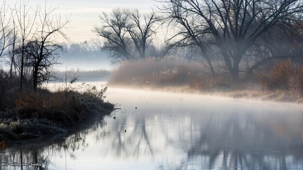 Mist veiling the riverbanks