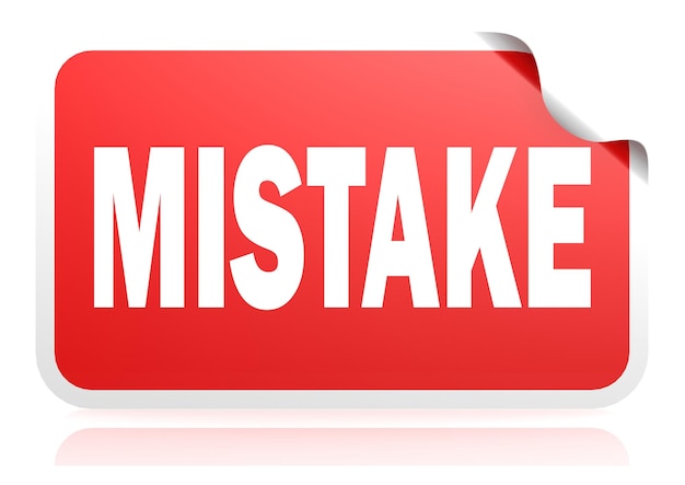 mistake red square banner