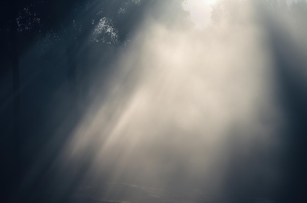 Misty background with sunbeam