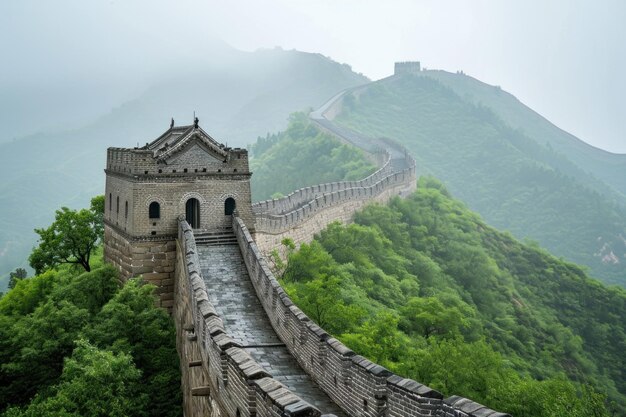 Misty Great Wall of China Serenity