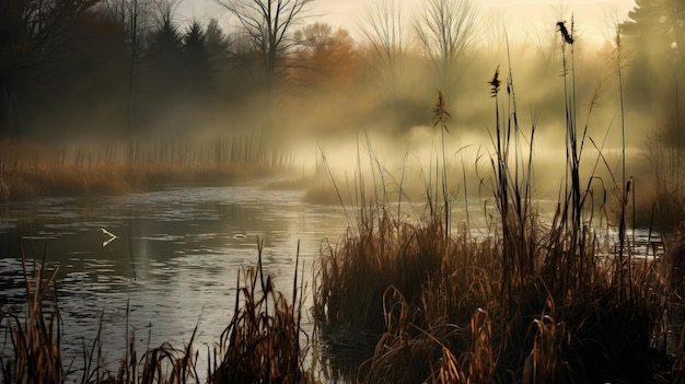 misty morning on the river