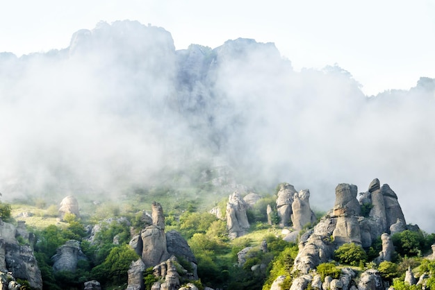 Misty mountain in Crimea Russia