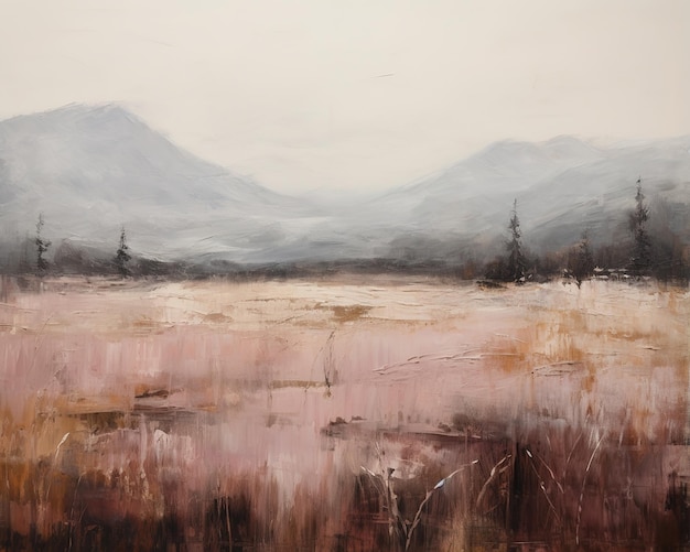 Misty Mountains Landscape Painting