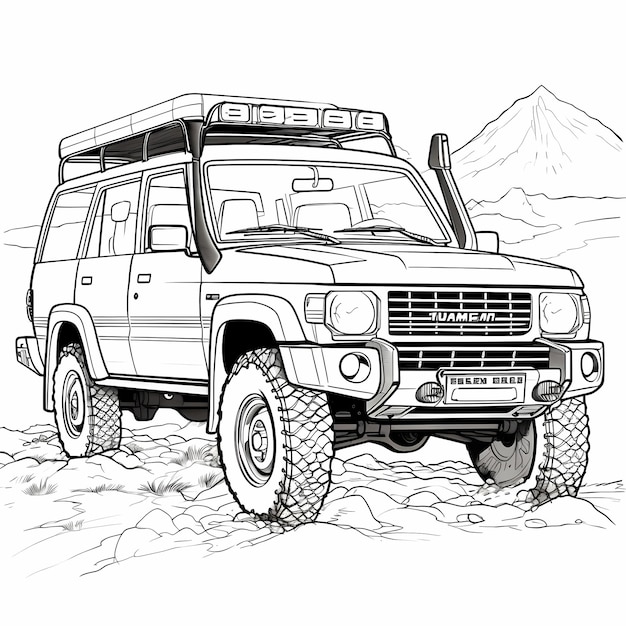 mitsubishi jeep coloring page