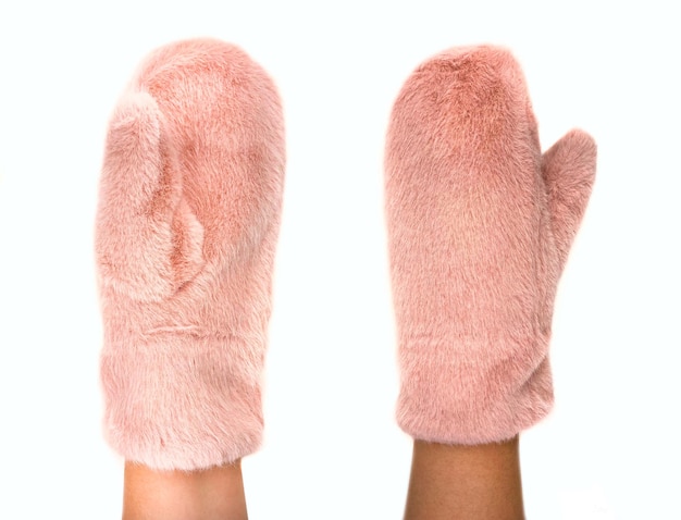 Mittens worn on a girl's hand