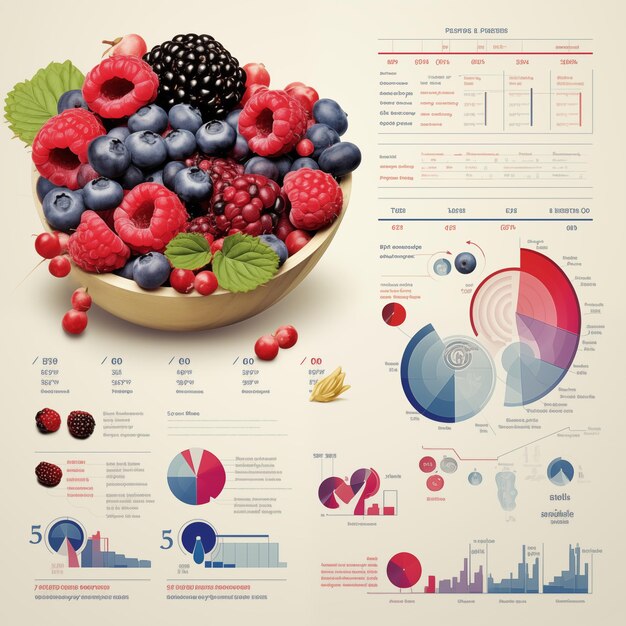 Foto una scheda di progettazione infografica di mix berry