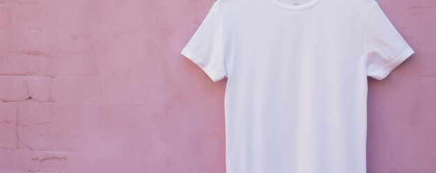 パステル色の壁に色を混ぜたTシャツのモックアップ