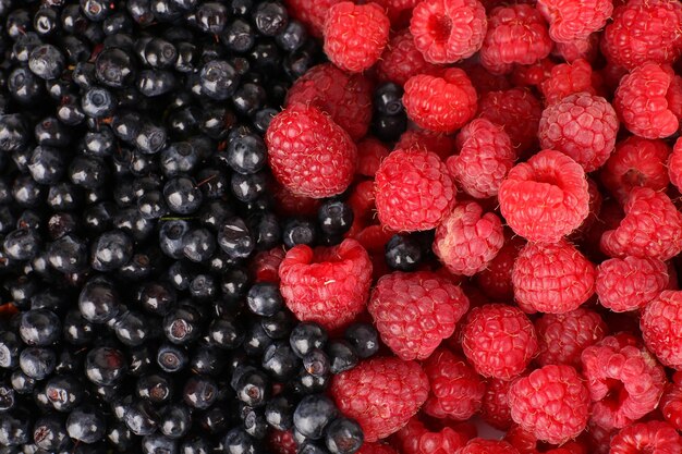 Mix of different berries as background