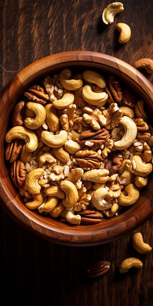 Mix of different nuts as background closeup