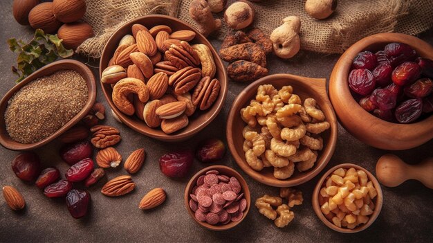 Mix of dried fruits and nuts