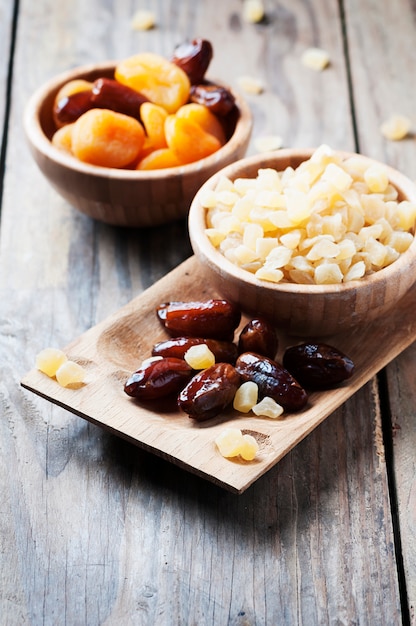 Mix of dried fruits on the table