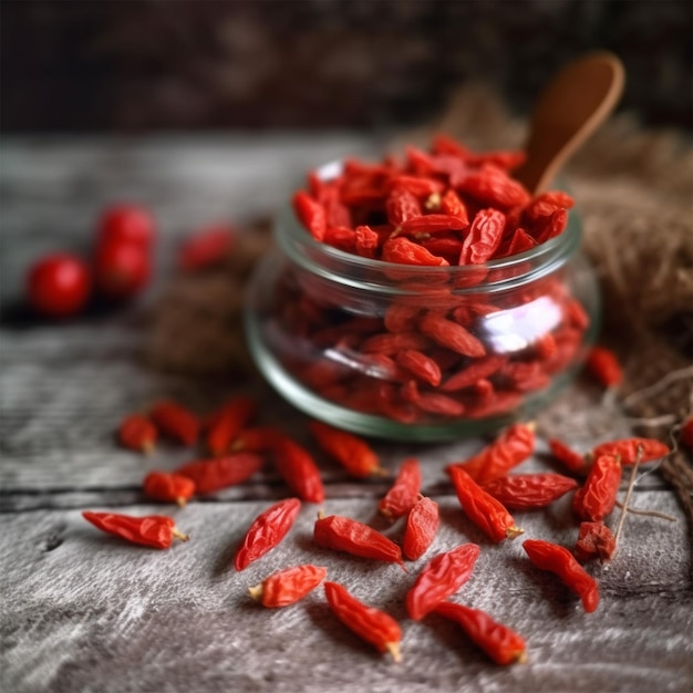 Mix Of Fresh And Dry Goji Berries