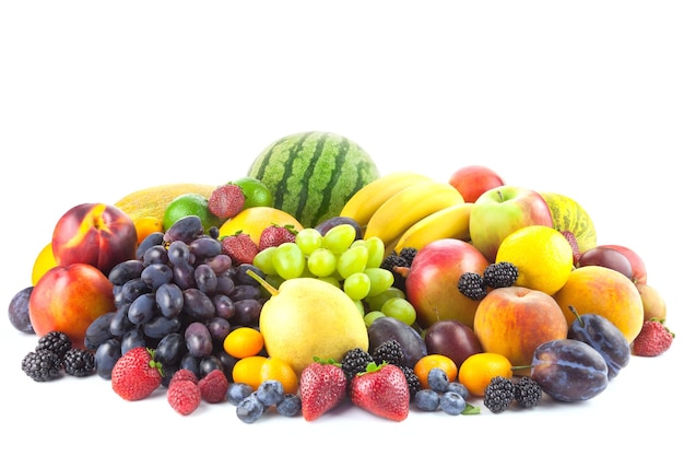 Mix of Fresh Organic Fruits isolated on white