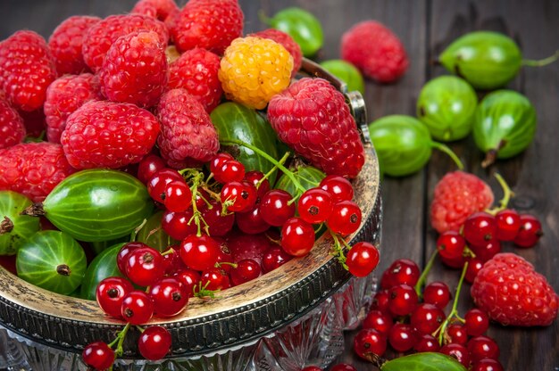 Mix of fresh organic garden berries