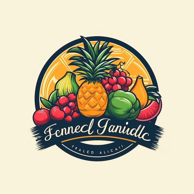 Premium Photo | A mix fruit logo design