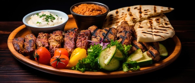 Mix Grill with Chicken Tikka Kebab Tomato Sauce red chilli