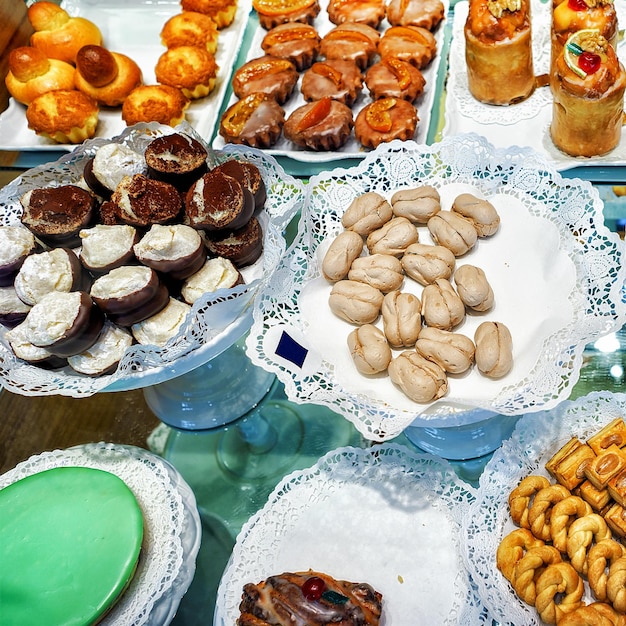 Photo mix of handmade biscuits and sweets in bern, switzerland