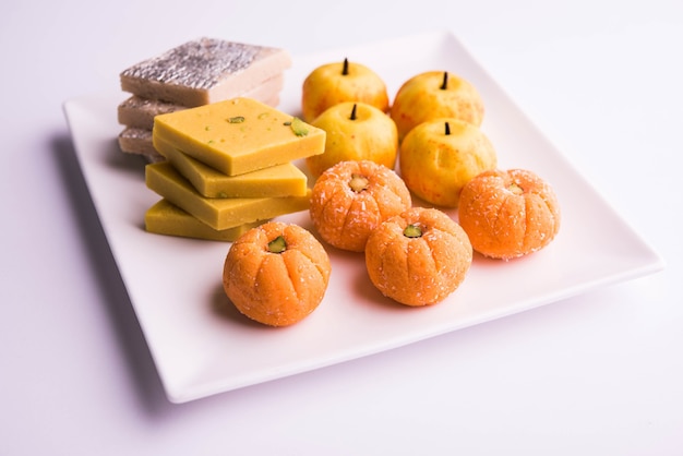 Mix Mithai or milk made sweets of indian and pakistani festivals