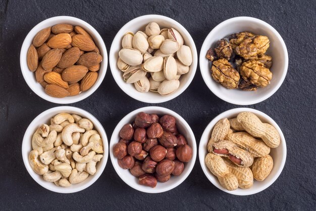 Mix of nuts Pistachios almonds walnuts peanuts hazelnuts cashew
