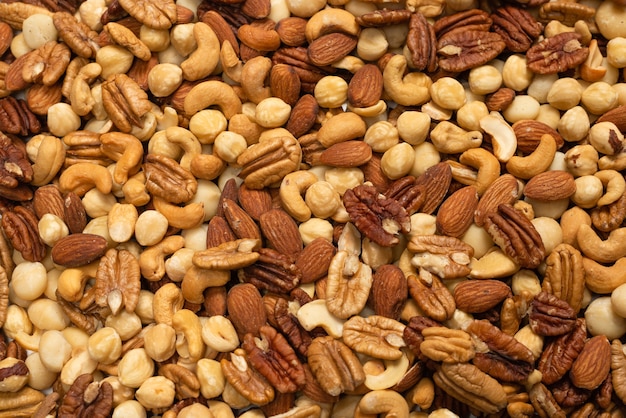 Photo mix of roasted nuts