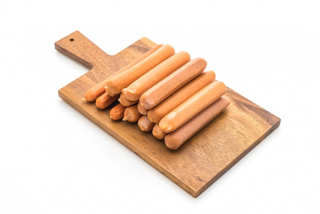 mix sausage on white background