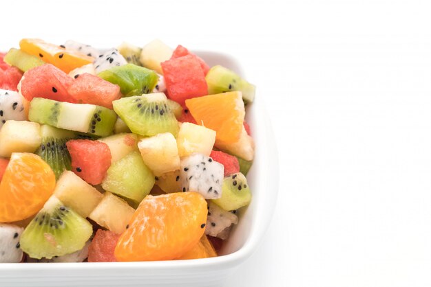 mix sliced fruits (orange, dragon fruit, watermelon, pineapple, kiwi)