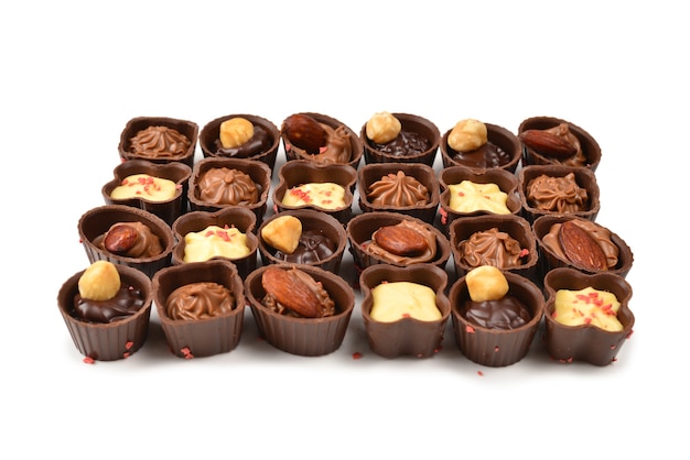 Mix of tasty chocolate candy collection