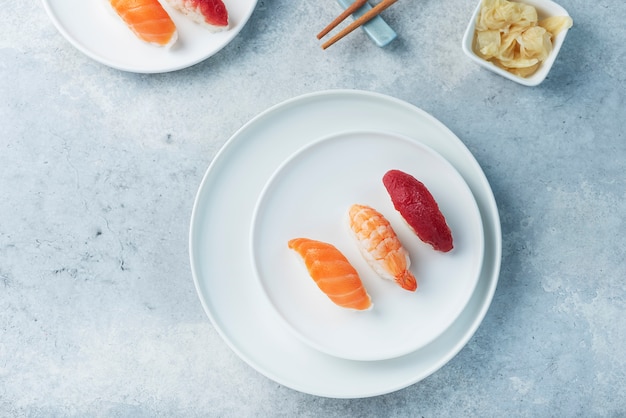 Mix of Traditional Japanese sushi