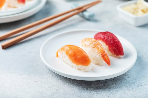 Mix of Traditional Japanese sushi