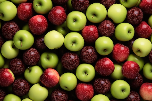 Mix van frambozen en groene appel