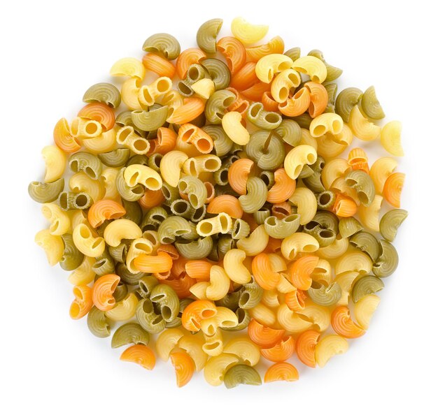 Mix van pasta geïsoleerd op een witte achtergrond