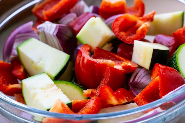 A mix of vegetables before the grill