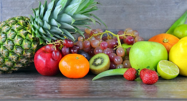 Mix of Vegetarian Organic Food Colorful Fresh Fruits