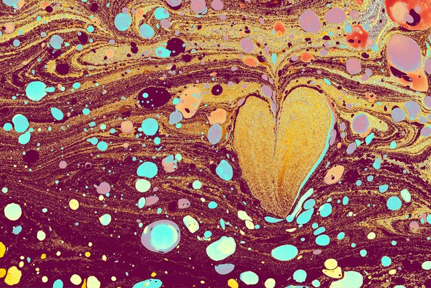 활기찬 색상의 혼합 사랑 개념 낭만적인 배경 템플릿 디자인을 위한 추상적이고 현대적인 심장 모양