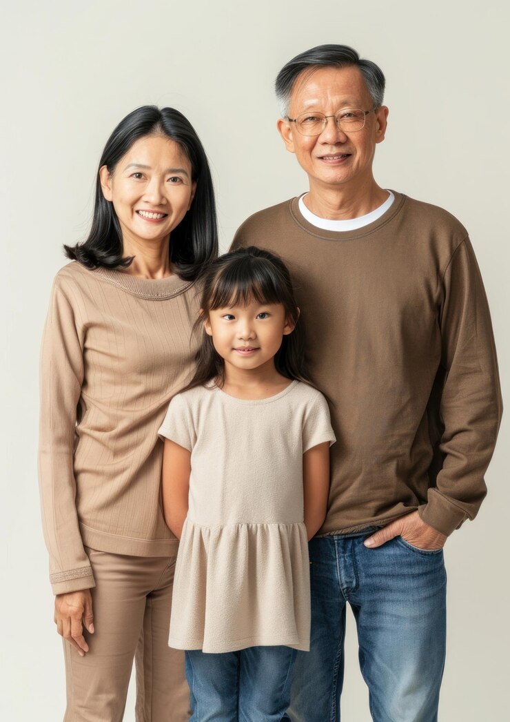 Photo 混血アジア人 家族 写真